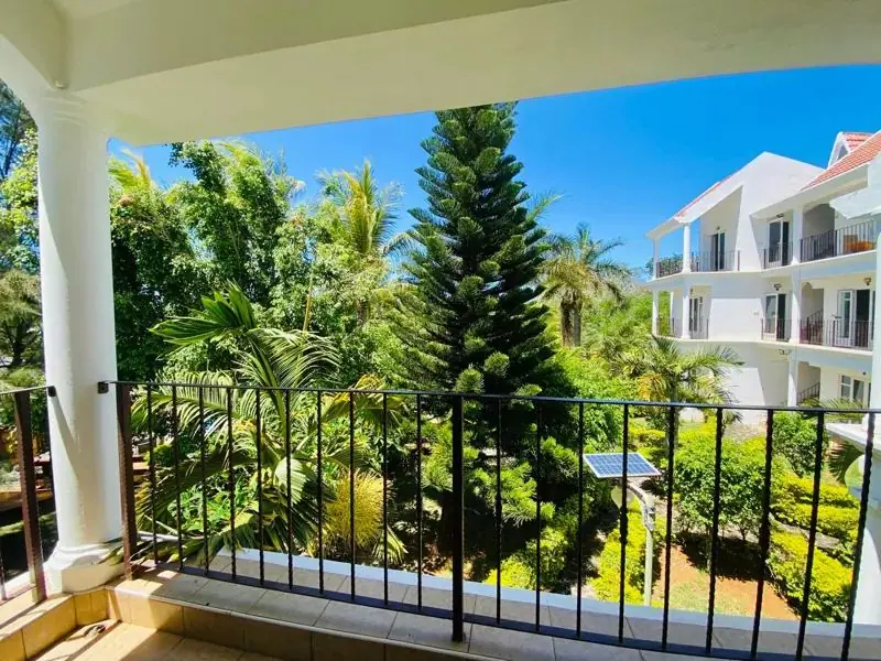 Balcony of a Bazaar Square lodge, Grand Baie
